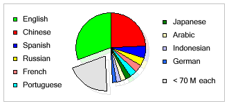 Business languages pie graph
